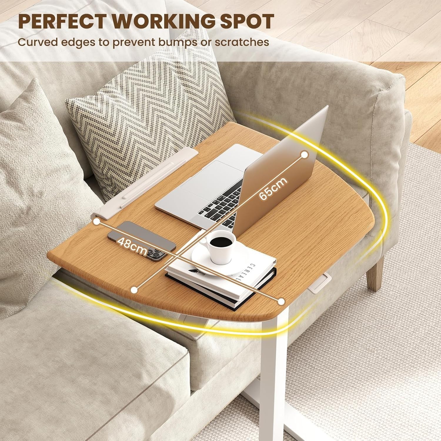 Adjustable Standing Desk Mobile Sit Stand Laptop Table Tilting Top Wheels