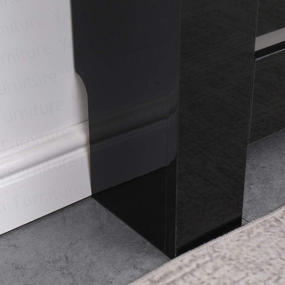 High Gloss Radiator Cover XL Black Modern Slatted Cabinet – Luxury Heating Cover