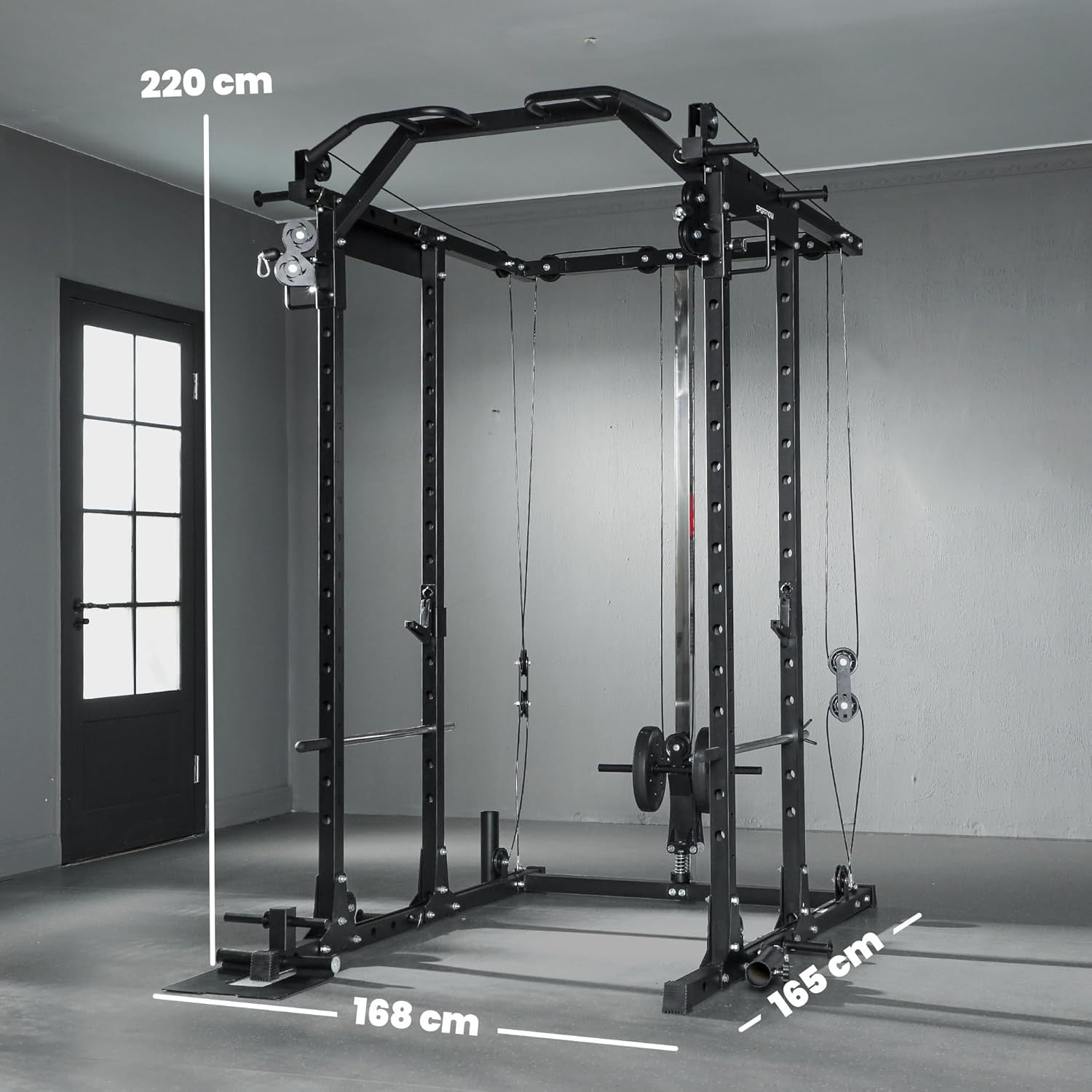 Cable Crossover Machine Power Cage Squat Rack Home Gym System
