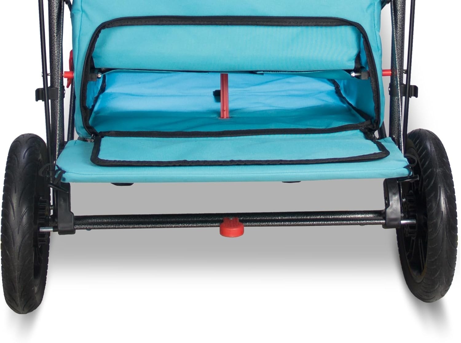 Turquoise Folding Wagon w/ 2 Seats Canopy Heavy Duty 120kg Collapsible Cart