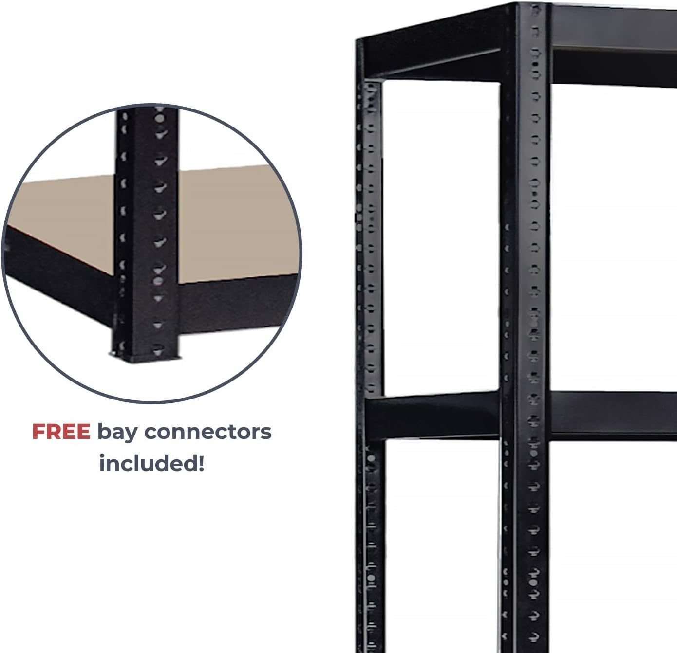 5-Tier Garage Shelf Unit 180x90x40cm Adjustable Heavy-Duty MDF + Steel