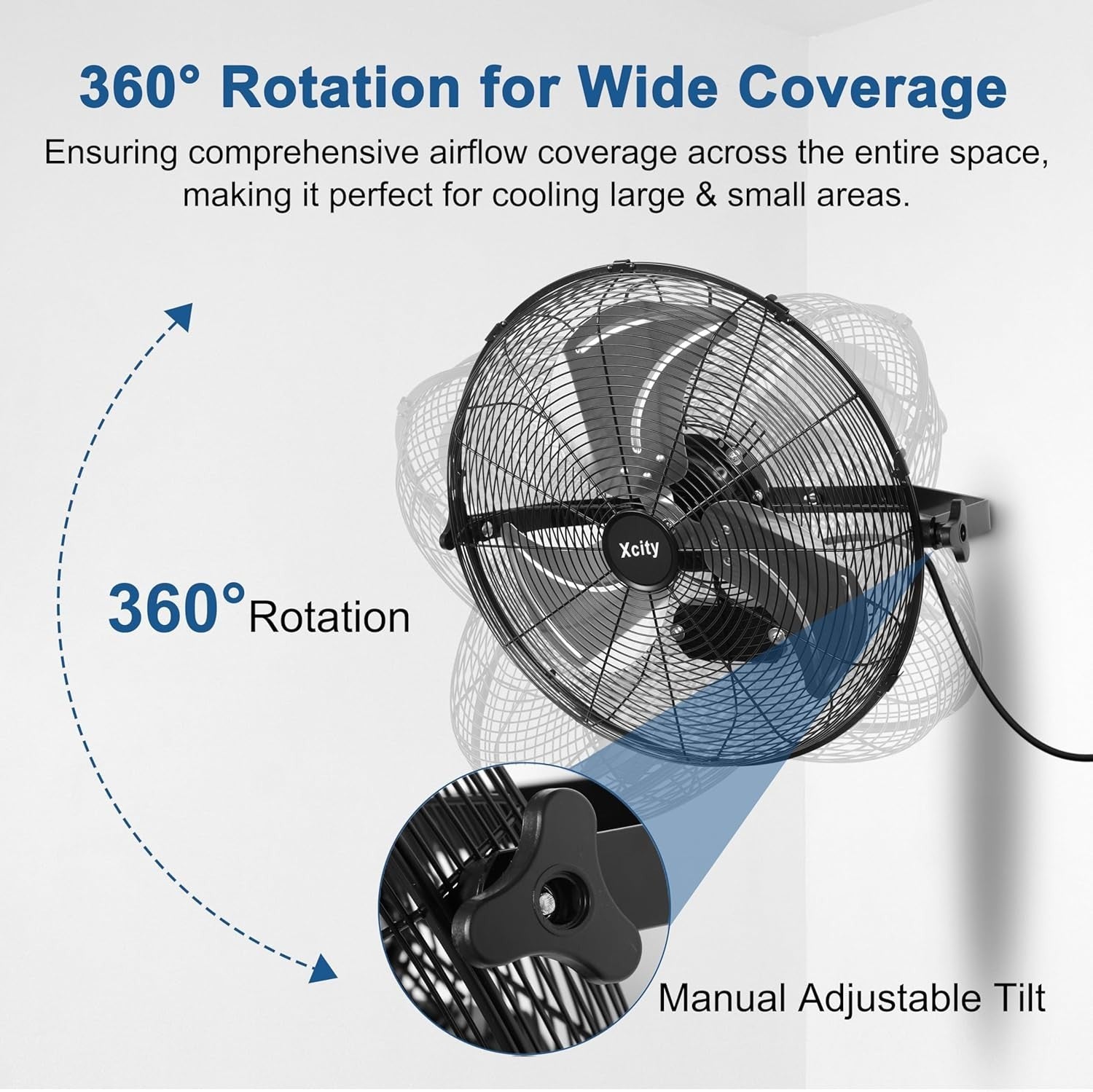 48-Inch Industrial Wall Fan – 3-Speed Heavy Duty Aluminium Blades for Garage