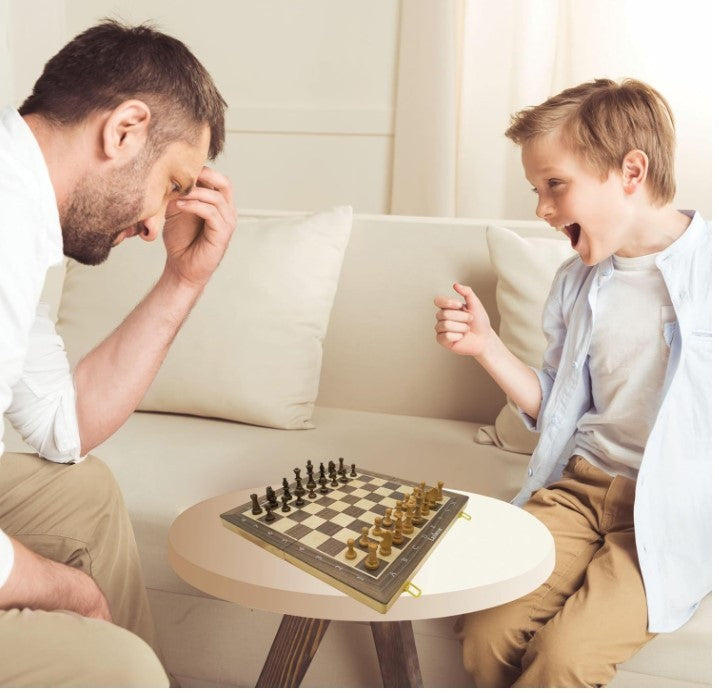 Foldable Wooden Chess Board Set | Magnetic Pieces | Travel-Friendly Luxury Game