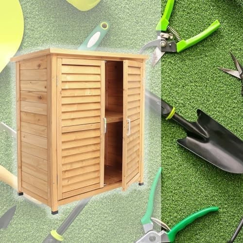 Utility Shed 870x465x916mm Wood Storage Tool House Garden Cabin