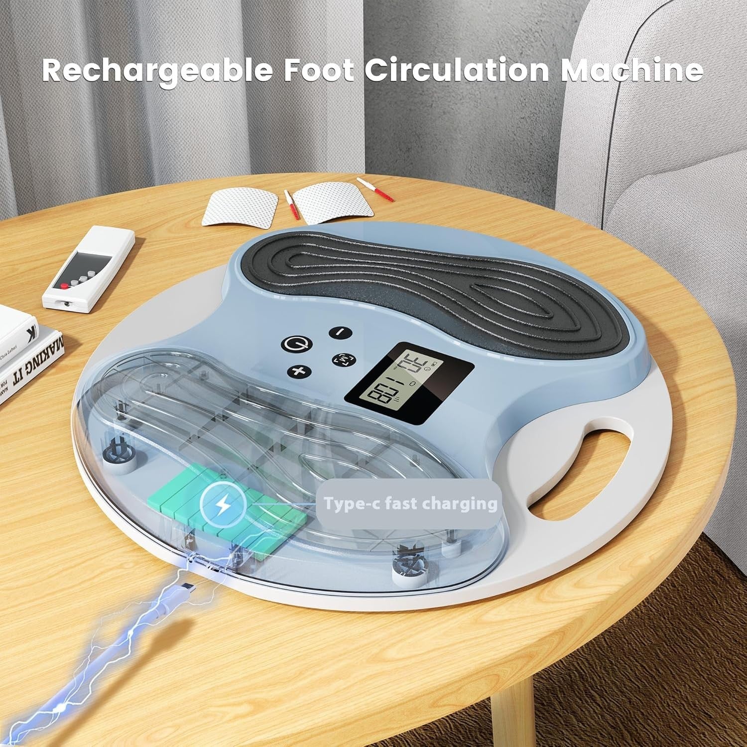 TENS EMS Foot Circulation Massager for Pain Relief Swelling Sciatica