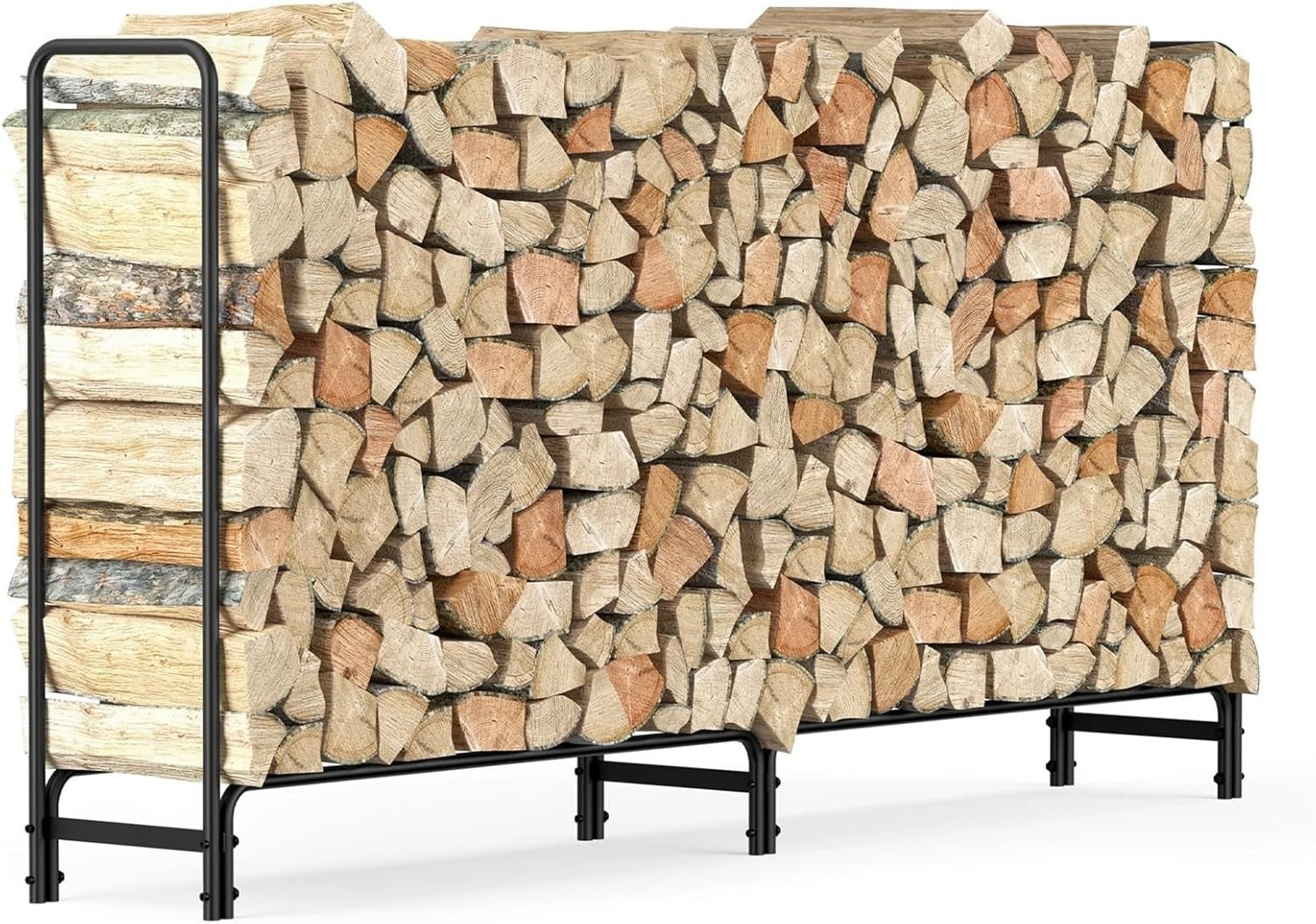 Heavy Duty Firewood Rack Log Holder for Indoor/Outdoor Wood Storage - 8ft