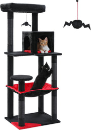 Large Cat Tree Tower 143cm Multi Level Scratching Posts Hammock Condo