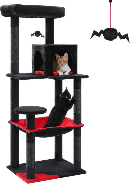 Large Cat Tree Tower 143cm Multi Level Scratching Posts Hammock Condo