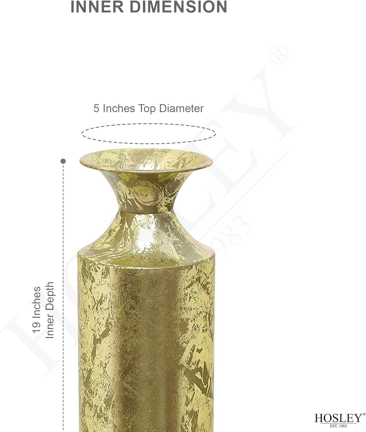 Gold Metal Tall Floor Vase 21.75in Decorative Wedding Home Decor