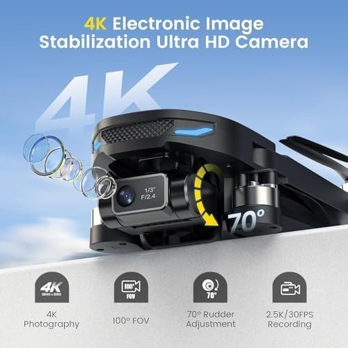 4K Drone with 2-Axis Gimbal, GPS Quadcopter, Follow Me, 26-Min Flight