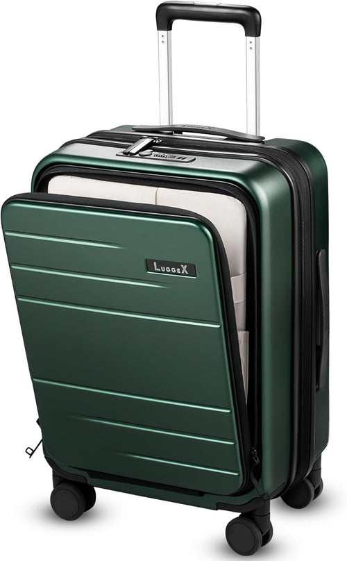 Expandable Cabin Suitcase Laptop Pocket Hard Shell TSA Spinner 56cm