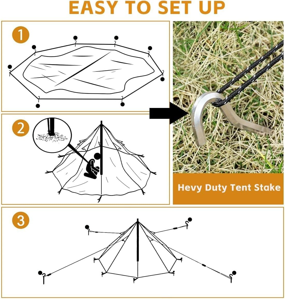 4 Season Camping Hot Tent Teepee with Stove Jack Winter Shelter