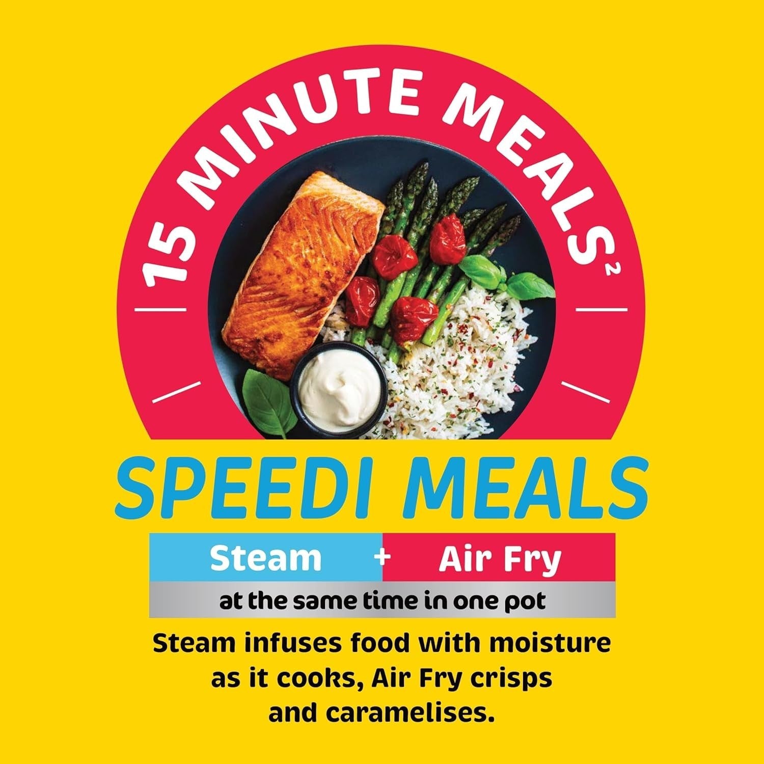 12-in-1 Multi Cooker Air Fryer Slow Cooker 5.7L Steam Air Fry Fast Meals
