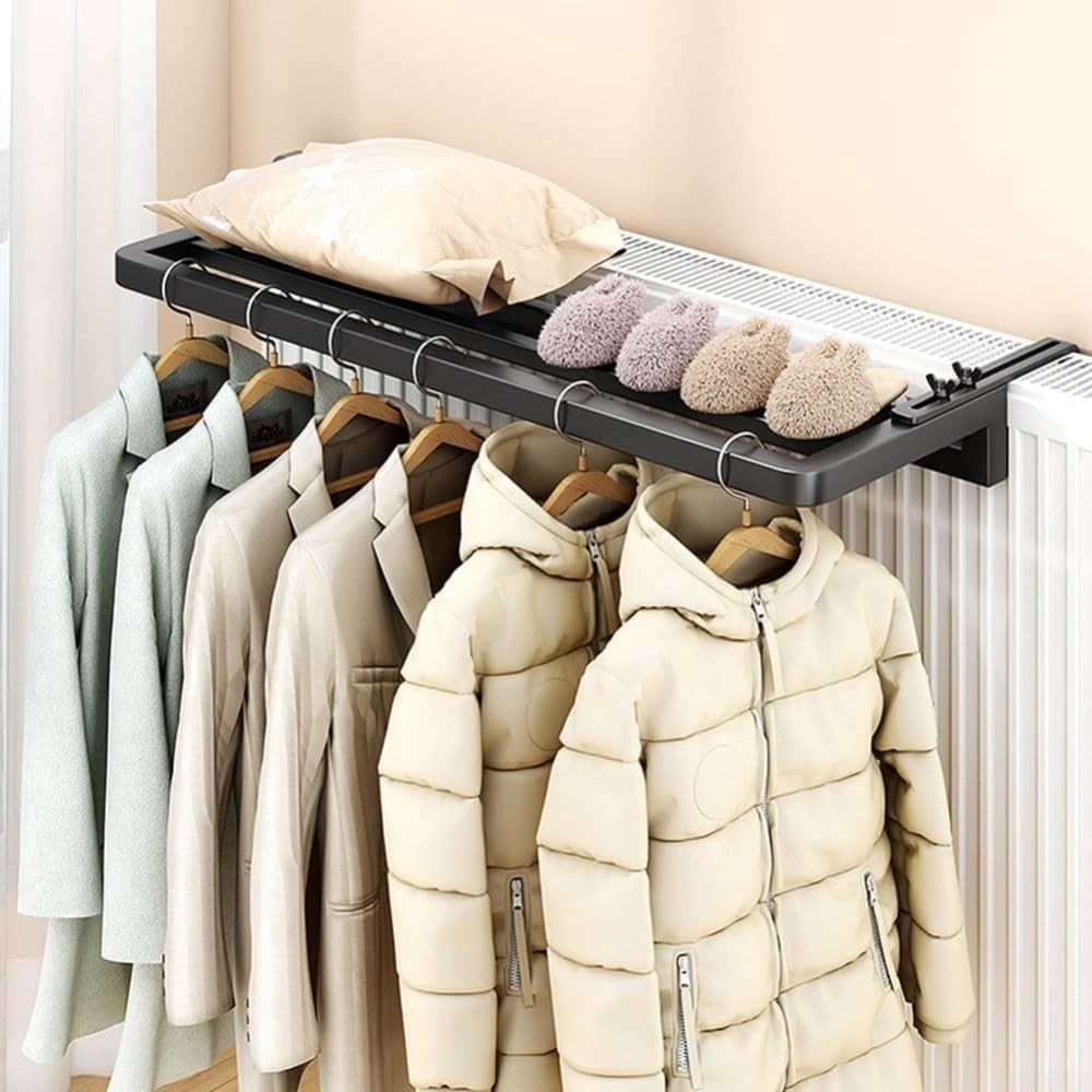 Foldable Heated Clothes Airer Radiator Towel Rack Indoor Outdoor Dryer