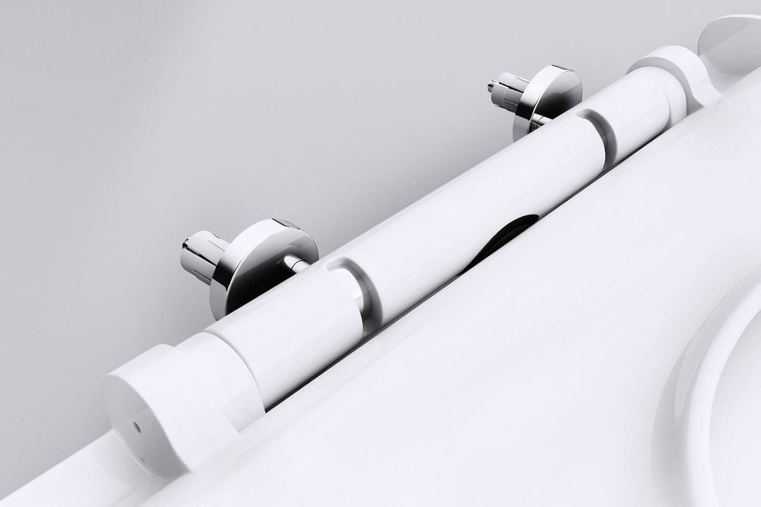 Soft Close D-Shaped Toilet Seat Slim Quick Release White Gloss 360x470mm