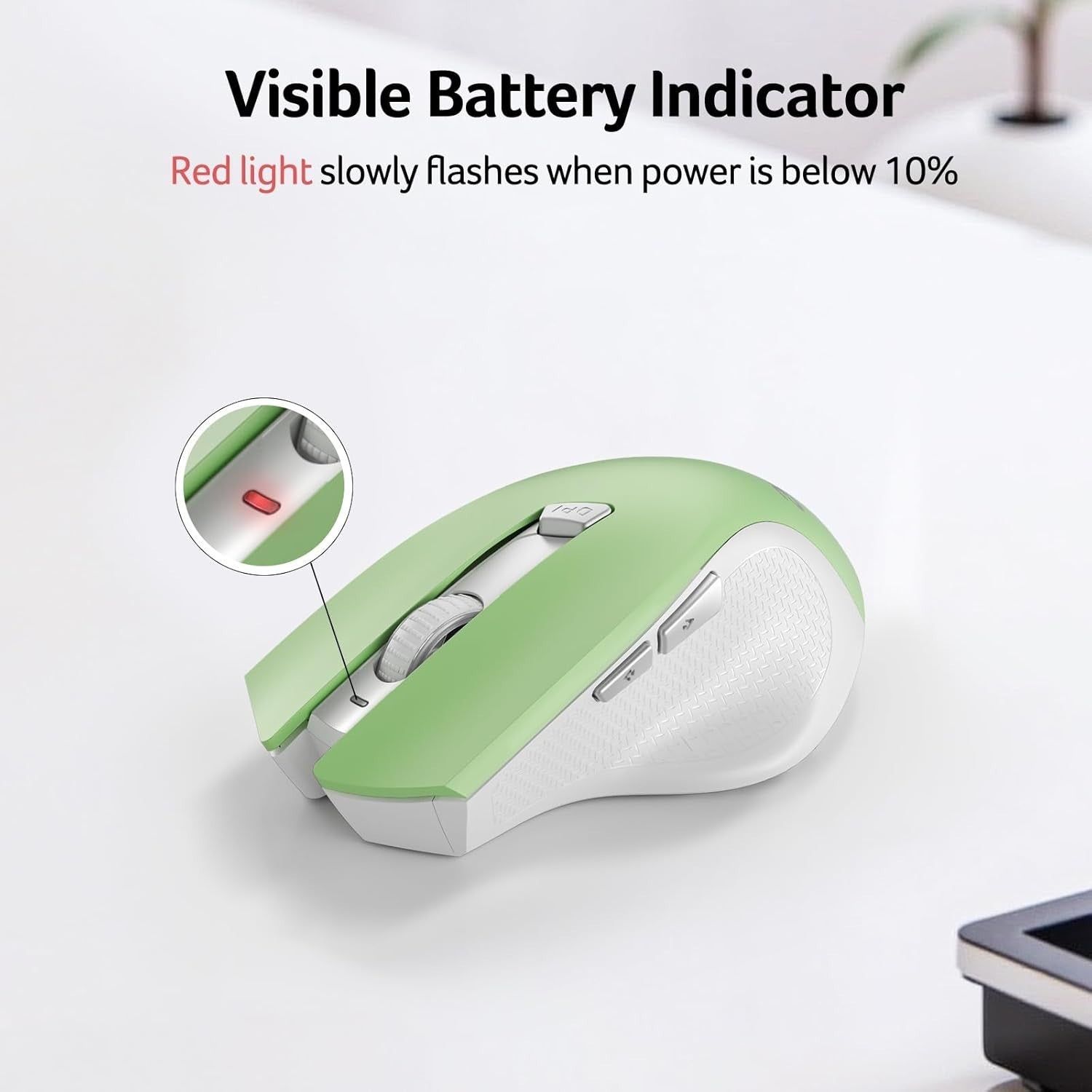 Ergonomic Wireless Mouse 2.4GHz Adjustable DPI 6-Button Comfort Grip PC