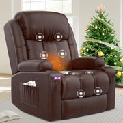 Power Lift Recliner Chair Massage Heat USB Ports Cup Holders Extended Footrest