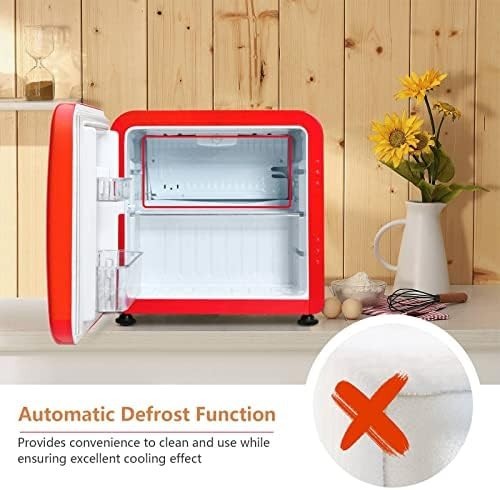 42L Red Costway Mini Fridge Tabletop Cooler LED Adjustable Shelves