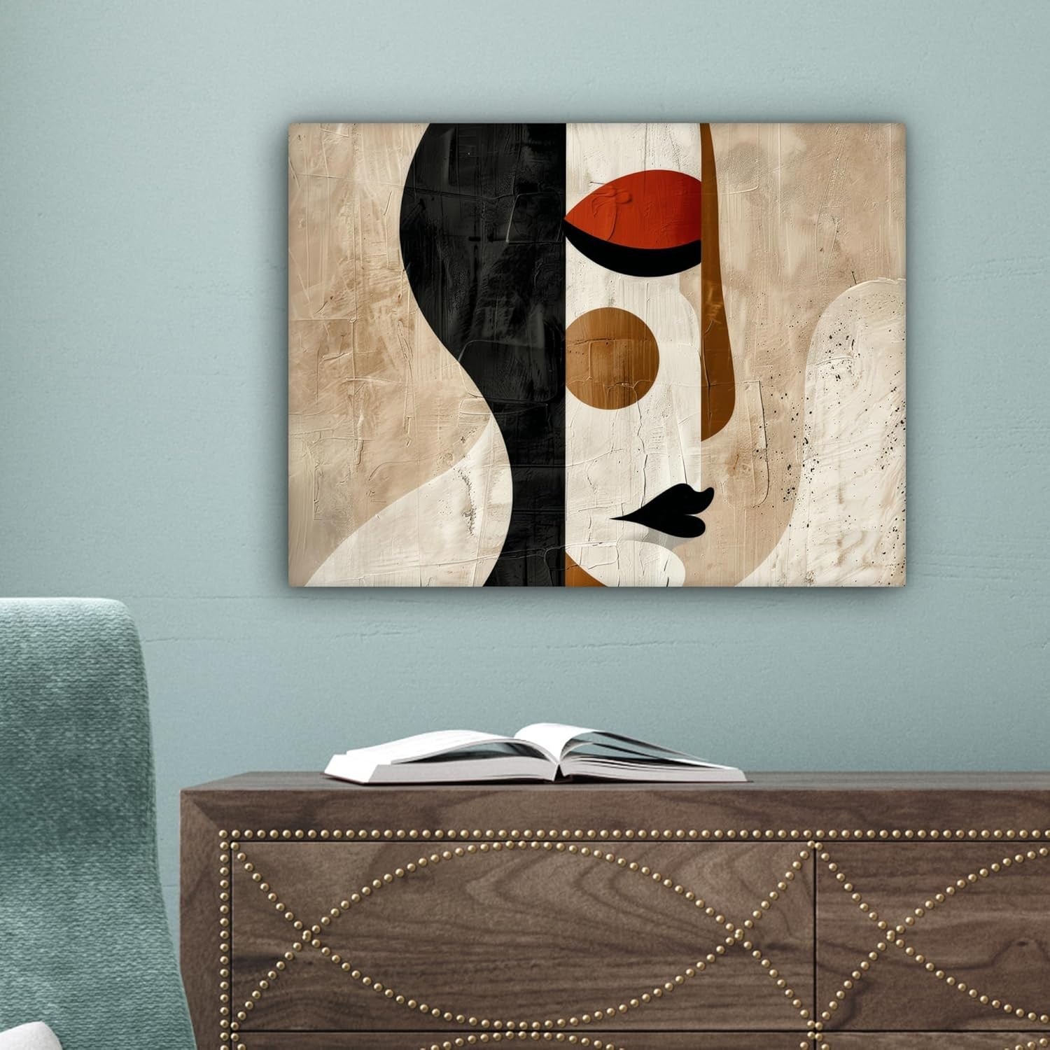 Abstract Woman Canvas Wall Art 40x30cm Modern Framed Print