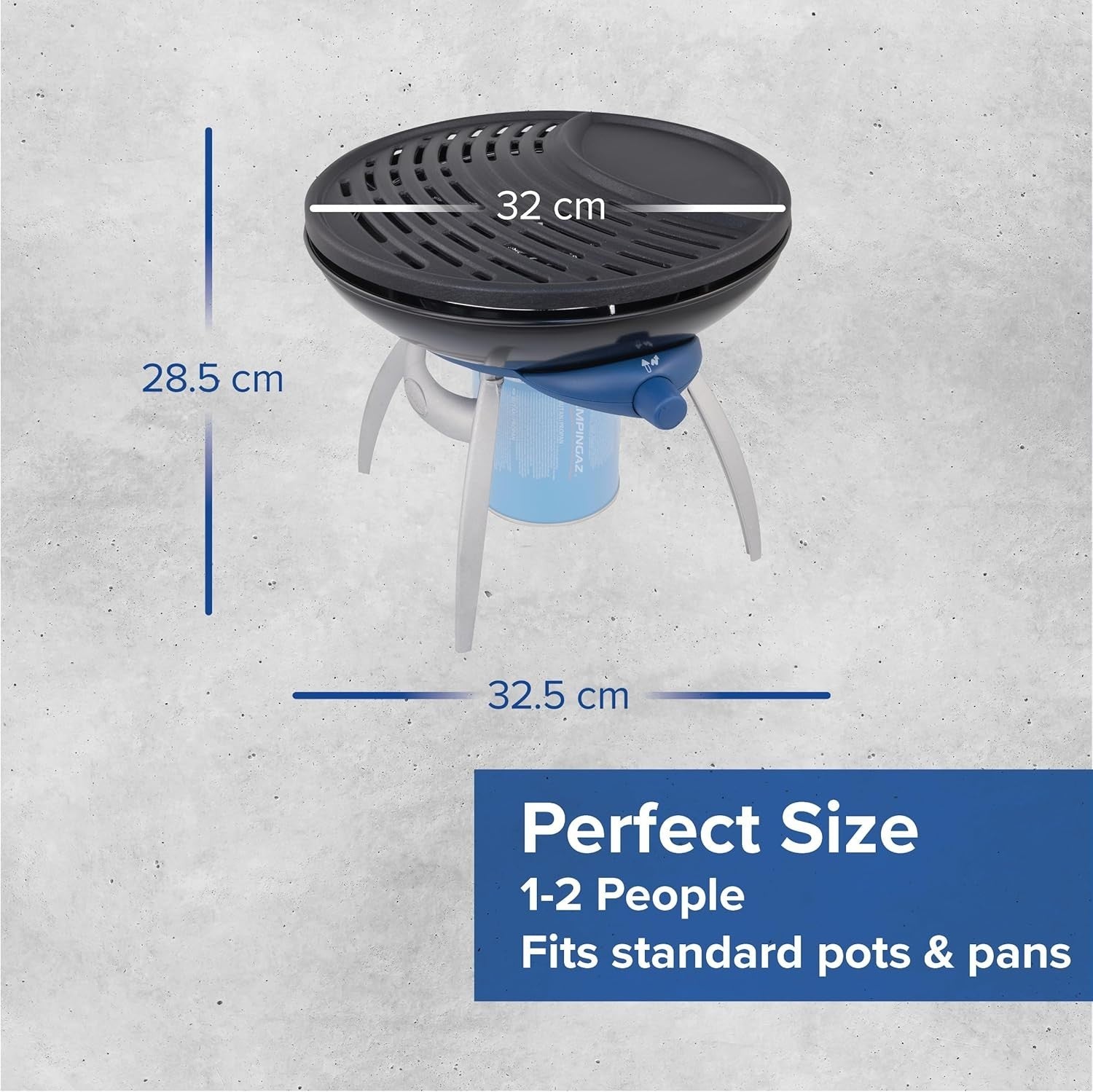 Portable Camping BBQ Gas Stove Grill with Griddle Plate & Pan Support
