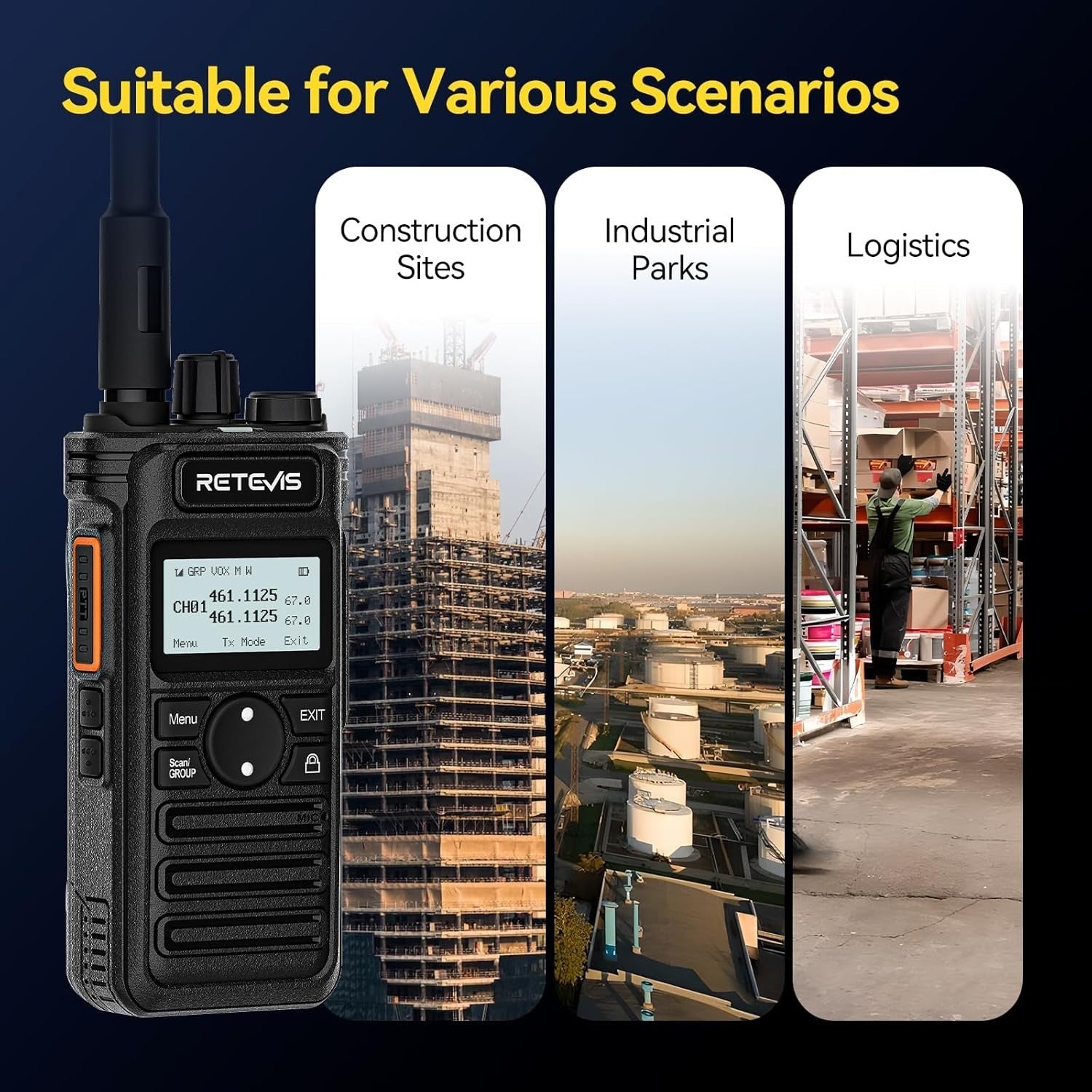 Walkie Talkies 6 Pack Long Range LCD Group Call 2600mAh 6-Way Charger
