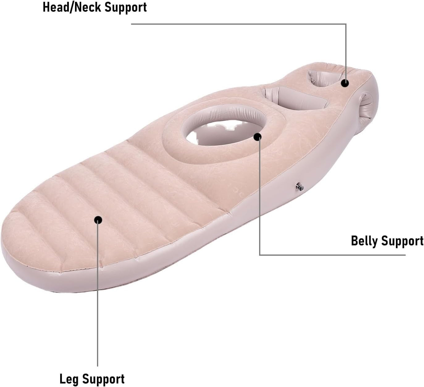 Inflatable Pregnancy Body Pillow Full Body Maternity Belly Hole Grey