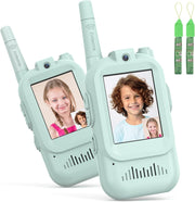 Video Walkie Talkies for Kids Long Range 2 Way Radio Toy 2 Pack Green