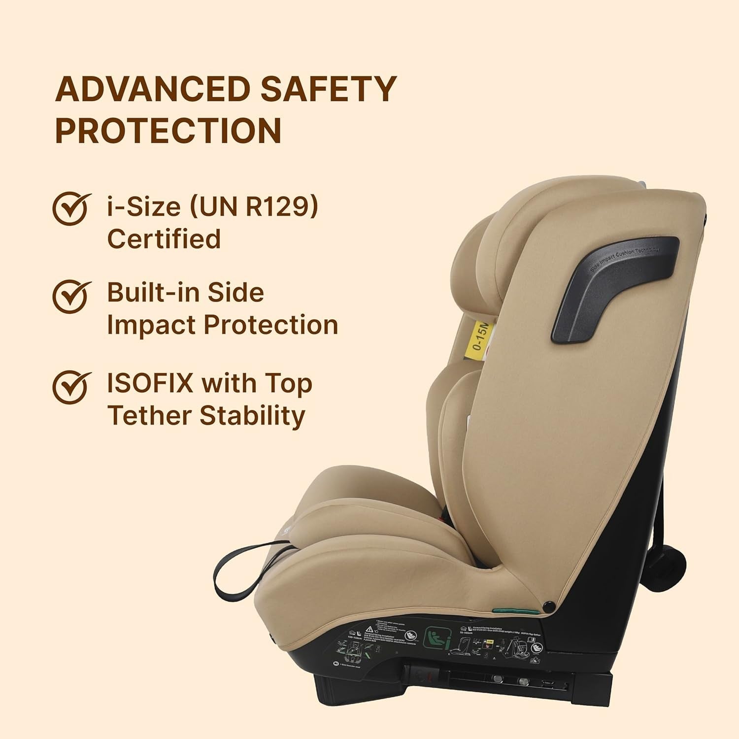 i-Size ISOFIX Child Car Seat 76–150cm Harness to Booster Recline R129
