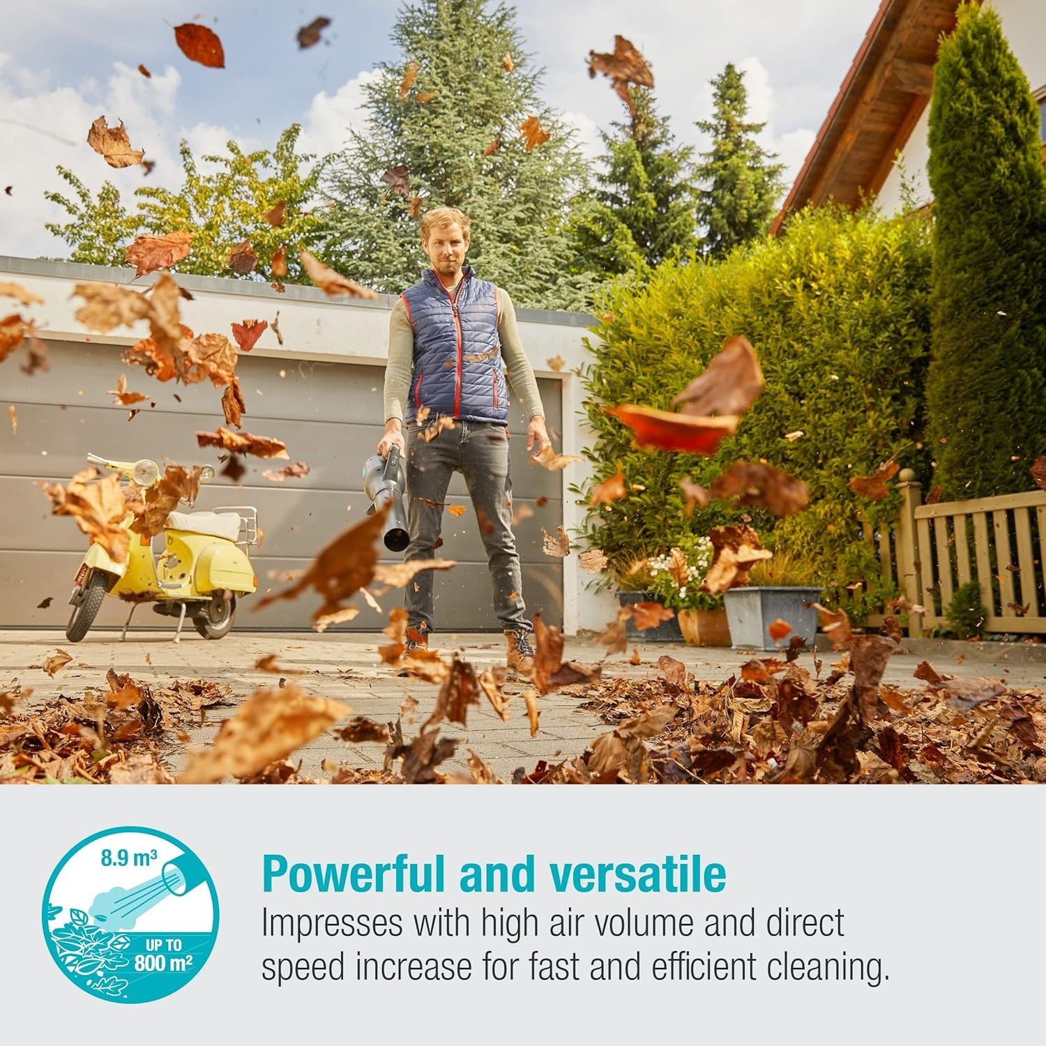 18V Cordless Leaf Blower Lightweight Handheld 100km/h Garden Cleaning Tool