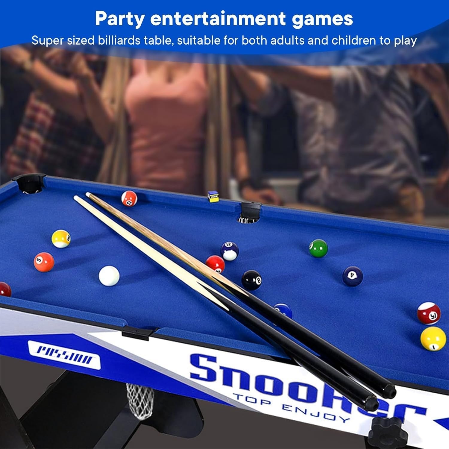 Mini Pool Table Kids Game Set Portable Wooden Billiards w Cues Balls