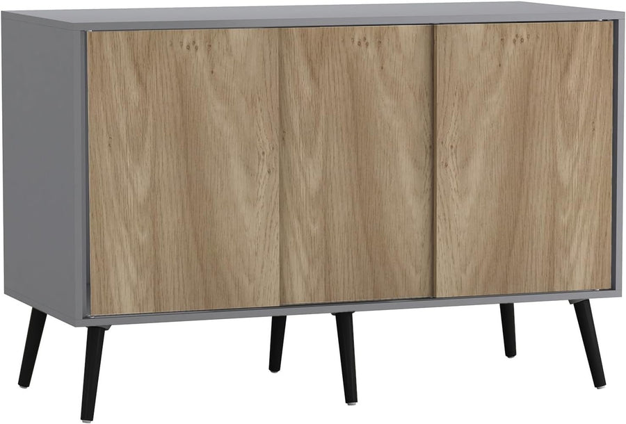 3-Door Sliding Sideboard Cabinet with Wooden Legs | Modern Storage & Organizer