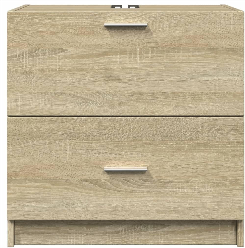 Sonoma Oak Bathroom Sink Cabinet 59x37x59cm Modern Under Sink Storage Unit