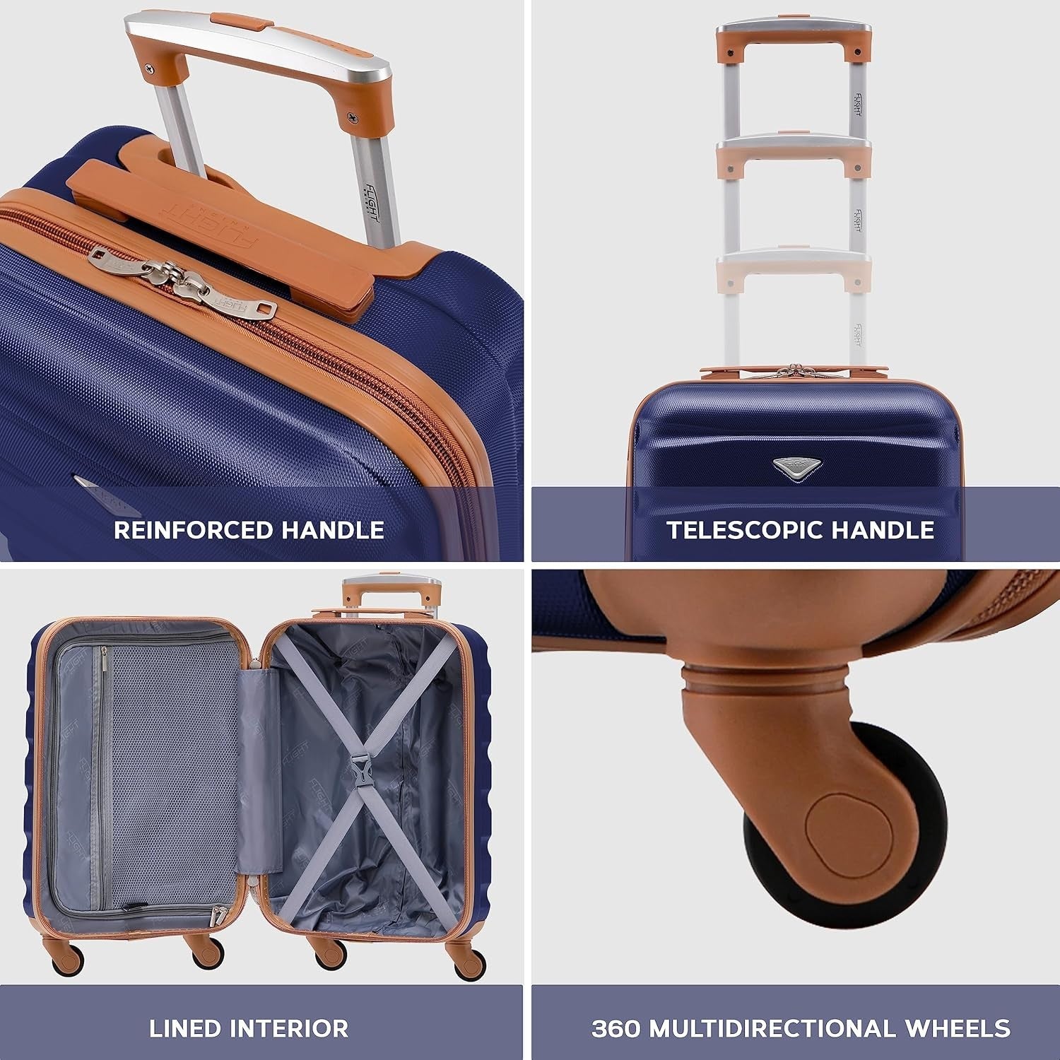 Medium 25” ABS Check In Luggage Lightweight Hard Case Spinner Wheels