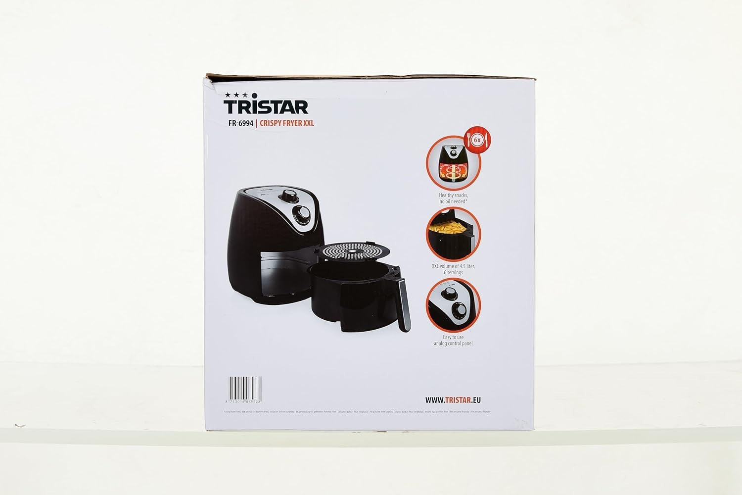 Air Fryer XXL 4.5L | Low-Oil Crisping, Temp Control, Non-Stick, Bake Grill Roast