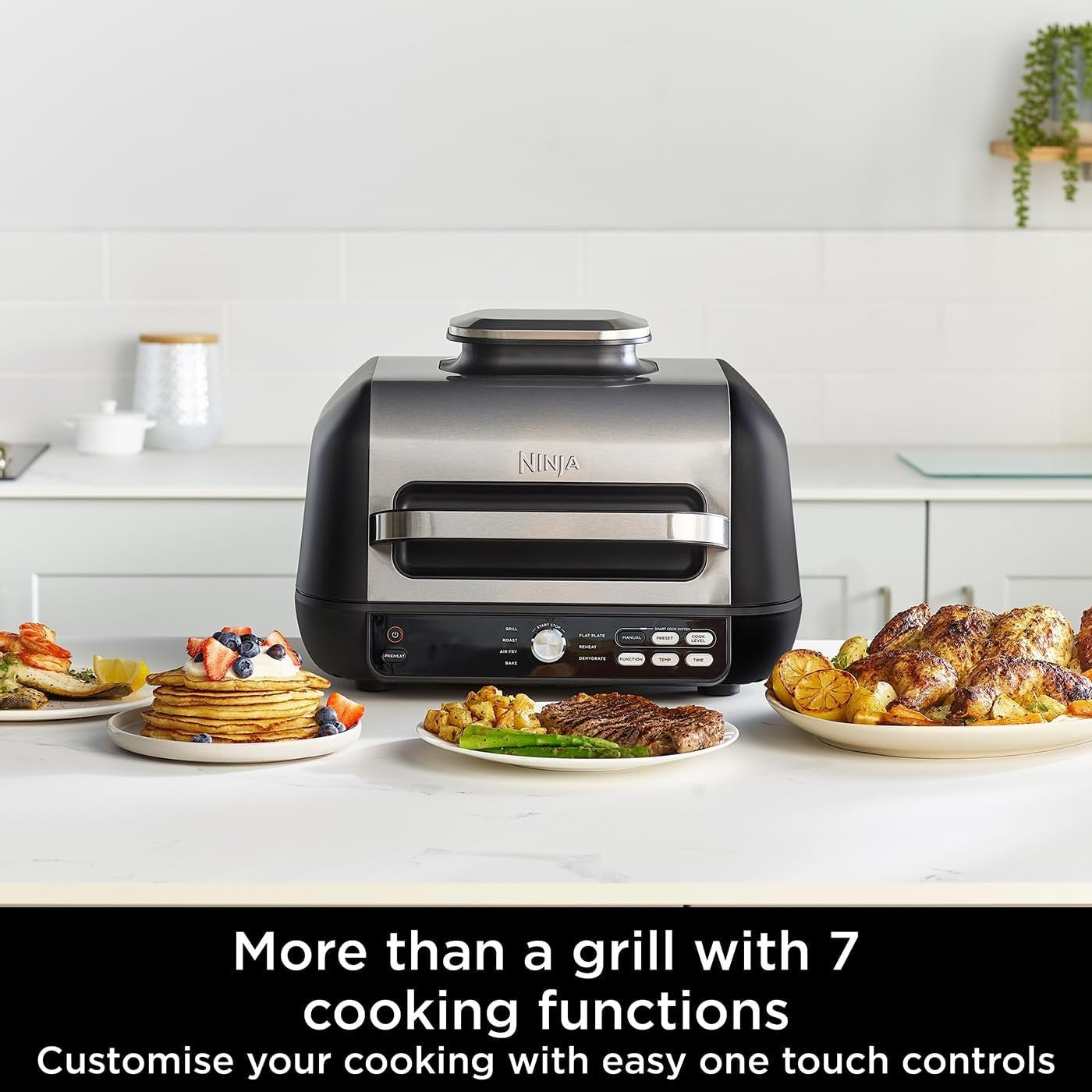 Health Grill & Air Fryer 7-in-1 w Digital Probe 260°C Flat Plate 3.8L