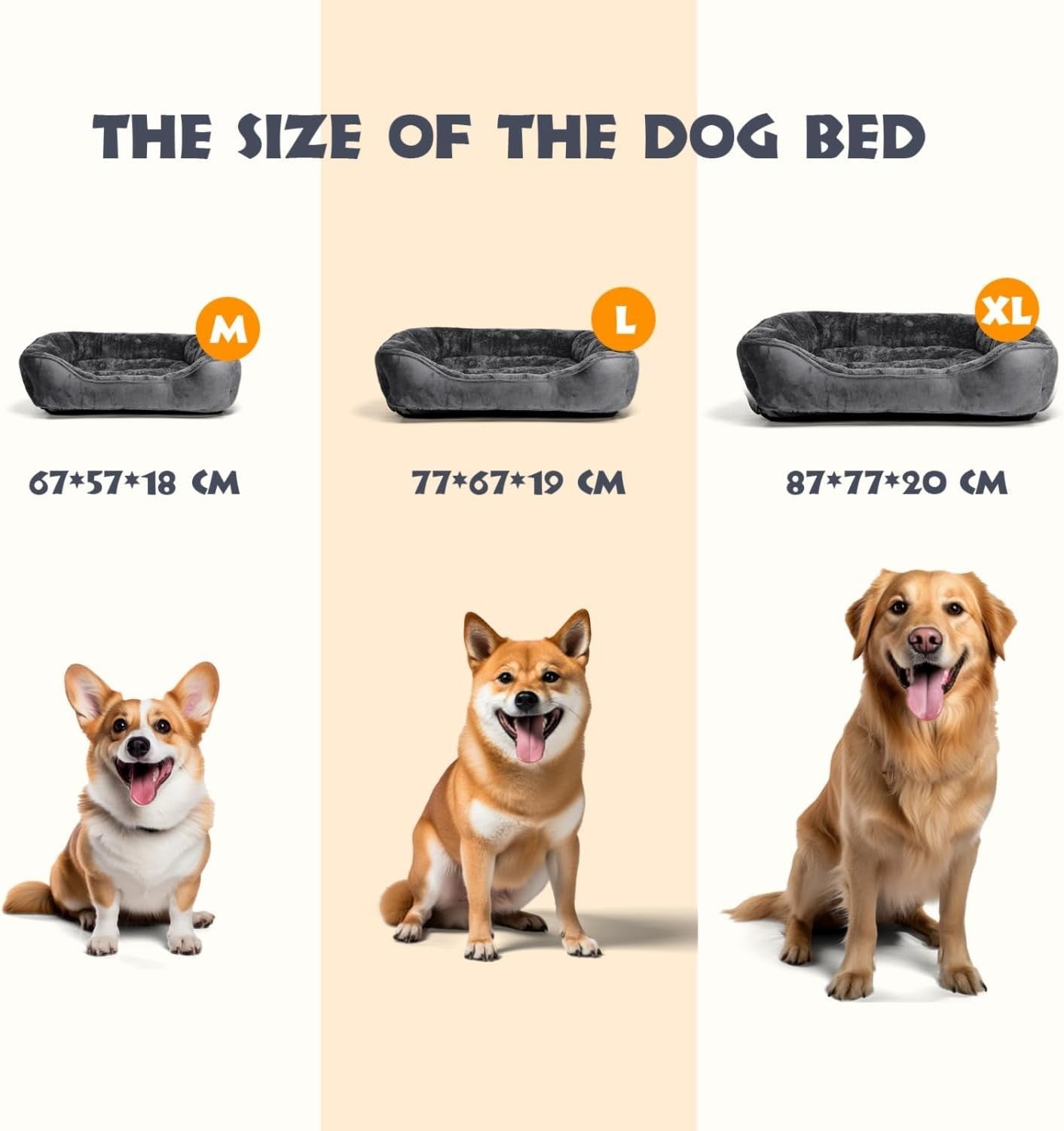 Extra Large Dog Bed 87x77x20cm Plush Washable Non Slip
