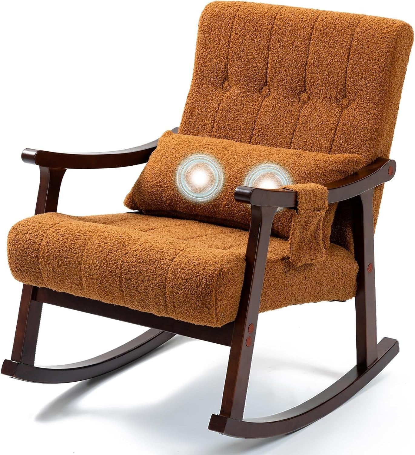 Massage Rocking Chair w/ High Back & Lumbar Support – Petite Fit, Soft, Comfy Se