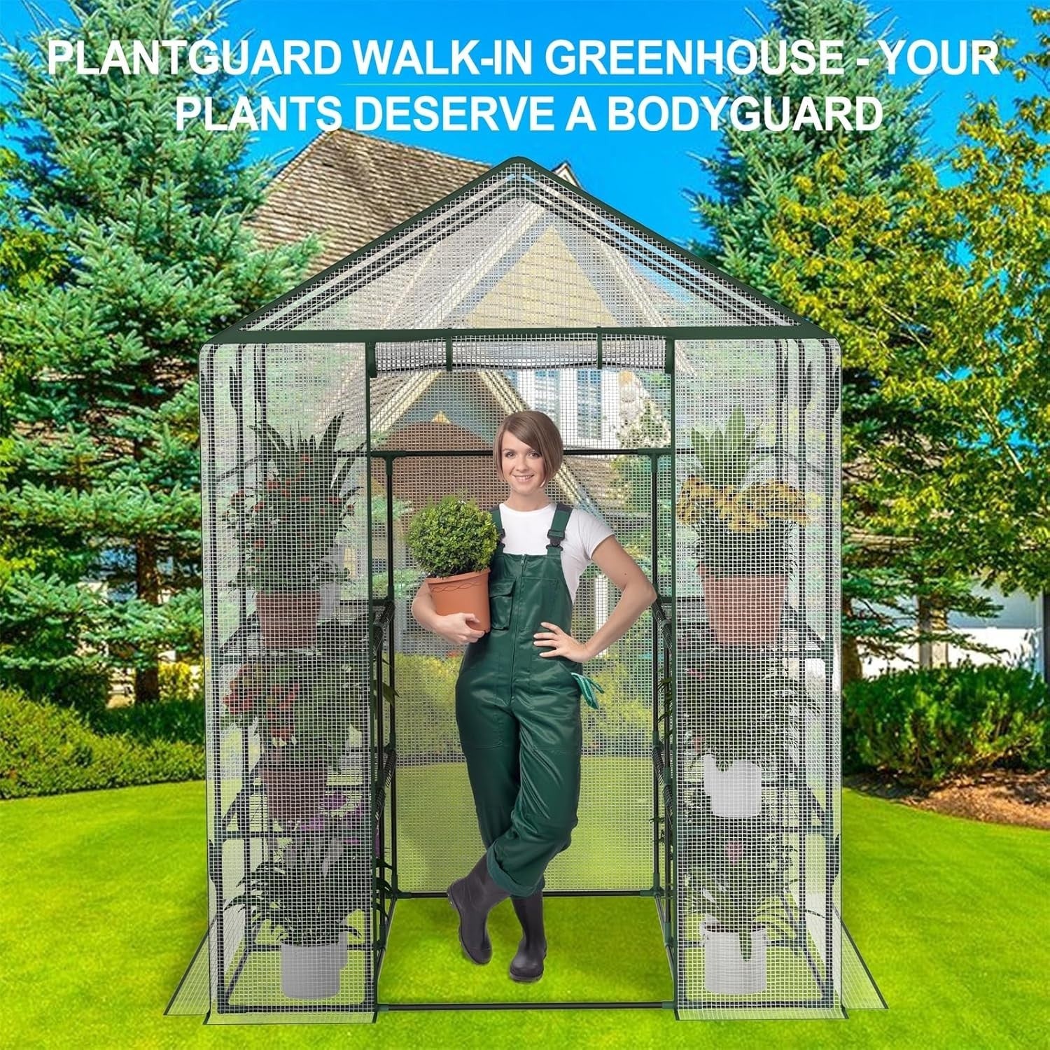 Walk-In Greenhouse 3 Tier 12 Shelves | Heavy Duty UV-Resistant PE Cover