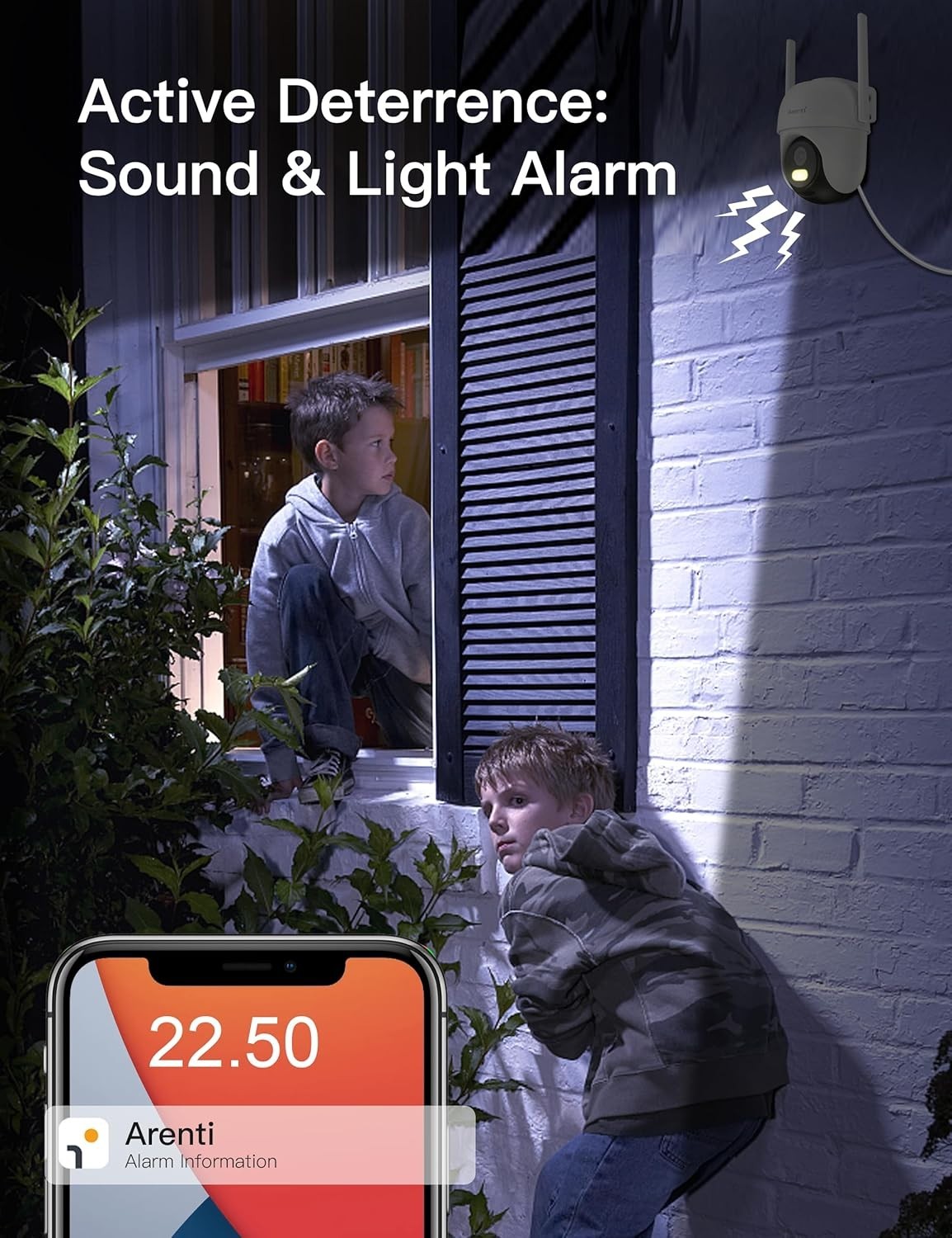2.5K PTZ Security Camera Outdoor 5GHz WiFi 360° Auto Tracking IP65