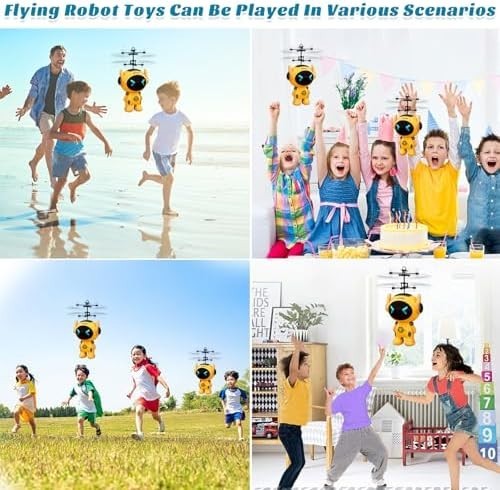 Hand Sensing Robot Drone for Kids 3+, LED Lights, USB Charging Toy