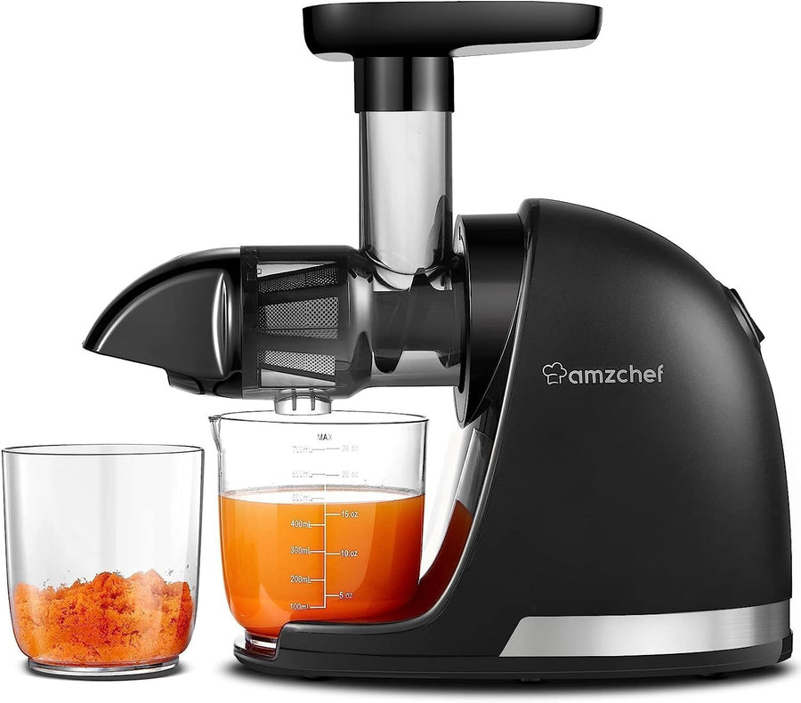 Cold Press Juicer Slow Masticating Whole Fruit High Yield BPA Free Black