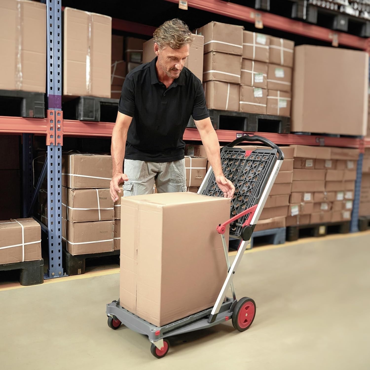 Two-Tier Folding Trolley – Portable Collapsible Cart for Workshop & Home
