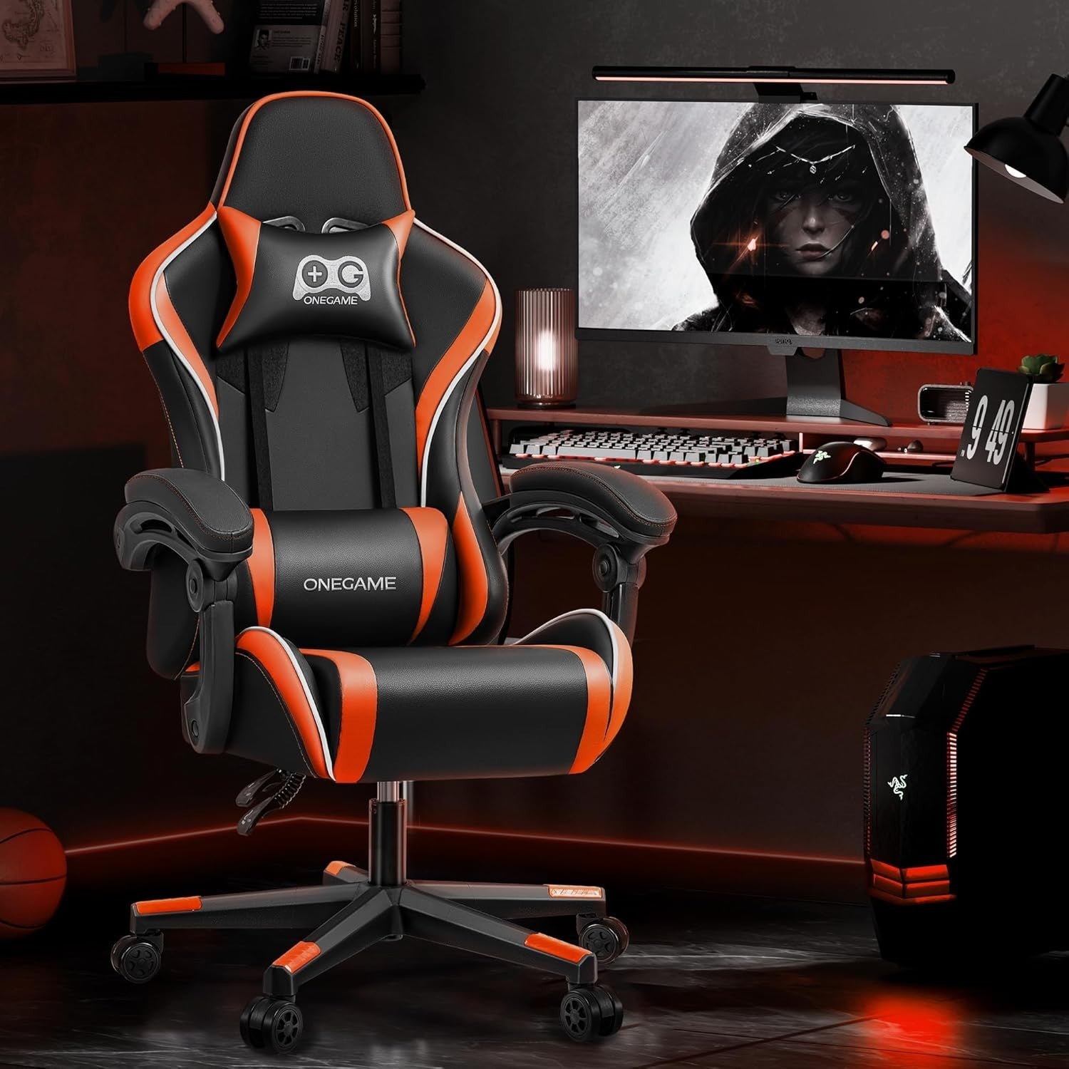 Ergonomic Gaming Chair Adjustable Height High Back Swivel Office Desk Seat 400LB