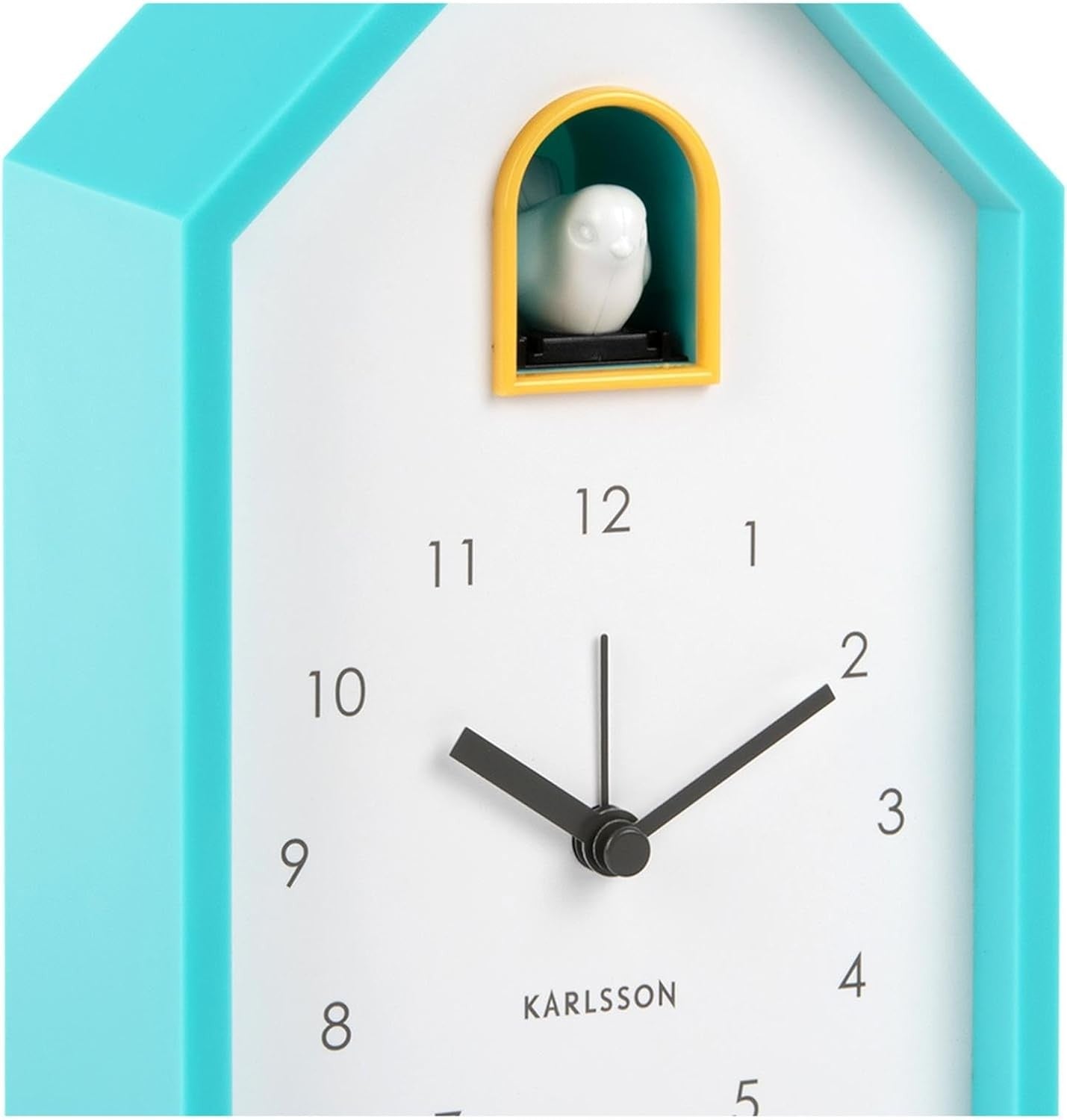 Modern Cuckoo Alarm Clock Turquoise Blue Silent Bedside Decor Clock