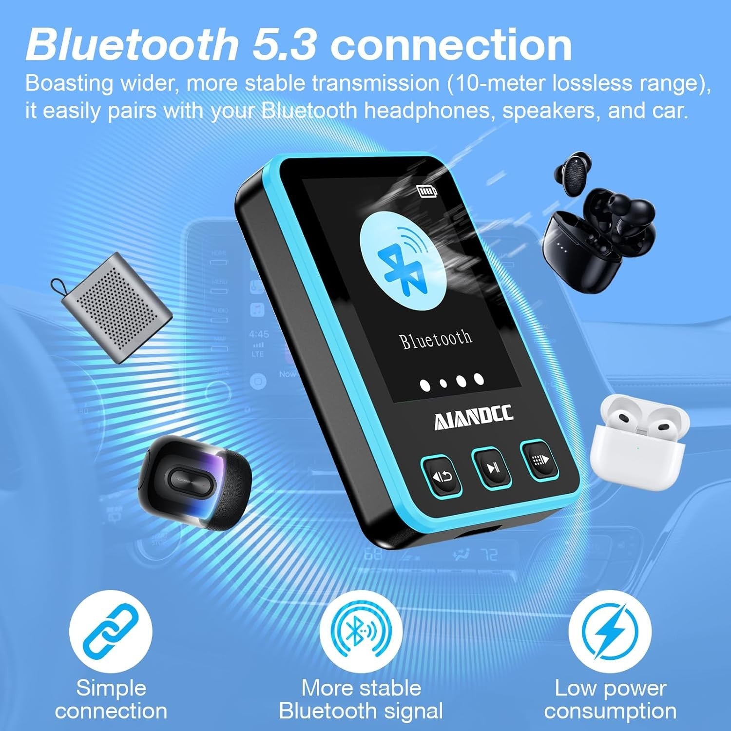32GB MP3 Player Bluetooth Sports Clip with Armband & Earphones