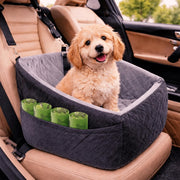 Dog Car Seat Booster Bed Memory Foam Travel Carrier Safety Leash 50cm
