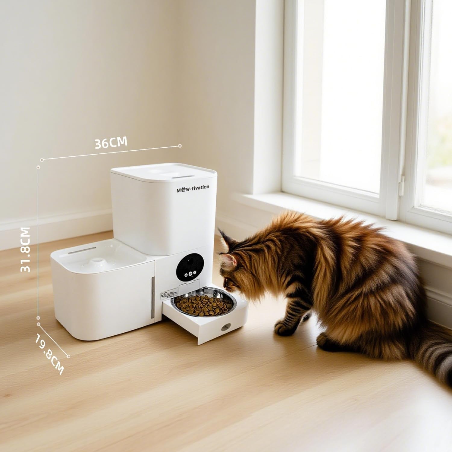 2 in 1 WiFi Automatic Cat Feeder Water Fountain 5L Food 3L Water