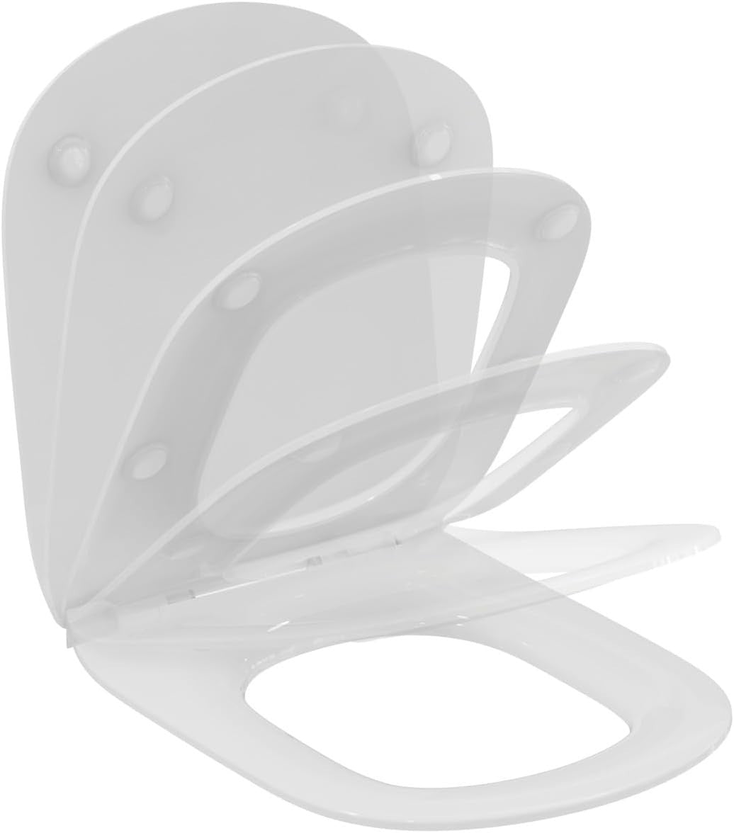 Slim Toilet Seat White Tesi Sandwich Soft-Close Wall-Hung Compatible