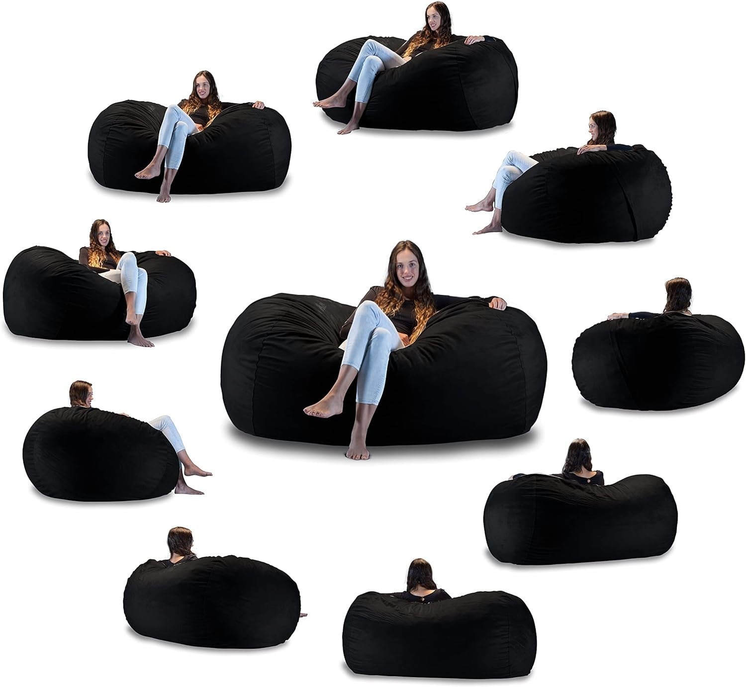 XXL Memory Foam Bean Bag Chair – Giant Sofa Seat for Adults & Teens