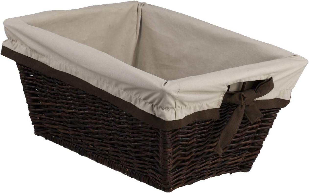 Rustic Wicker Log Basket with Handle for Indoor Wood Storage & Fireplace